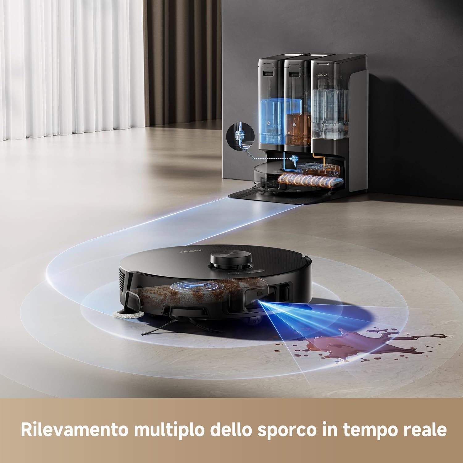 Mova Z50ULTRA Robot Lava/aspir.4.5/0.3lt C/base Svuotamento