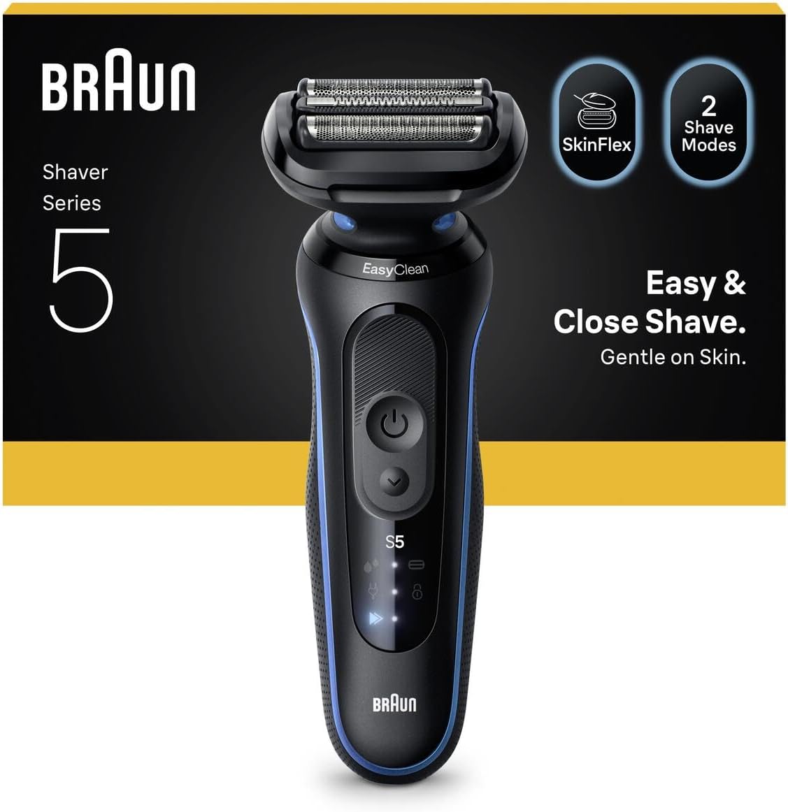 Braun 52B1000S Rasoio Ric. 3lame W&d Led Aut.50min Blu