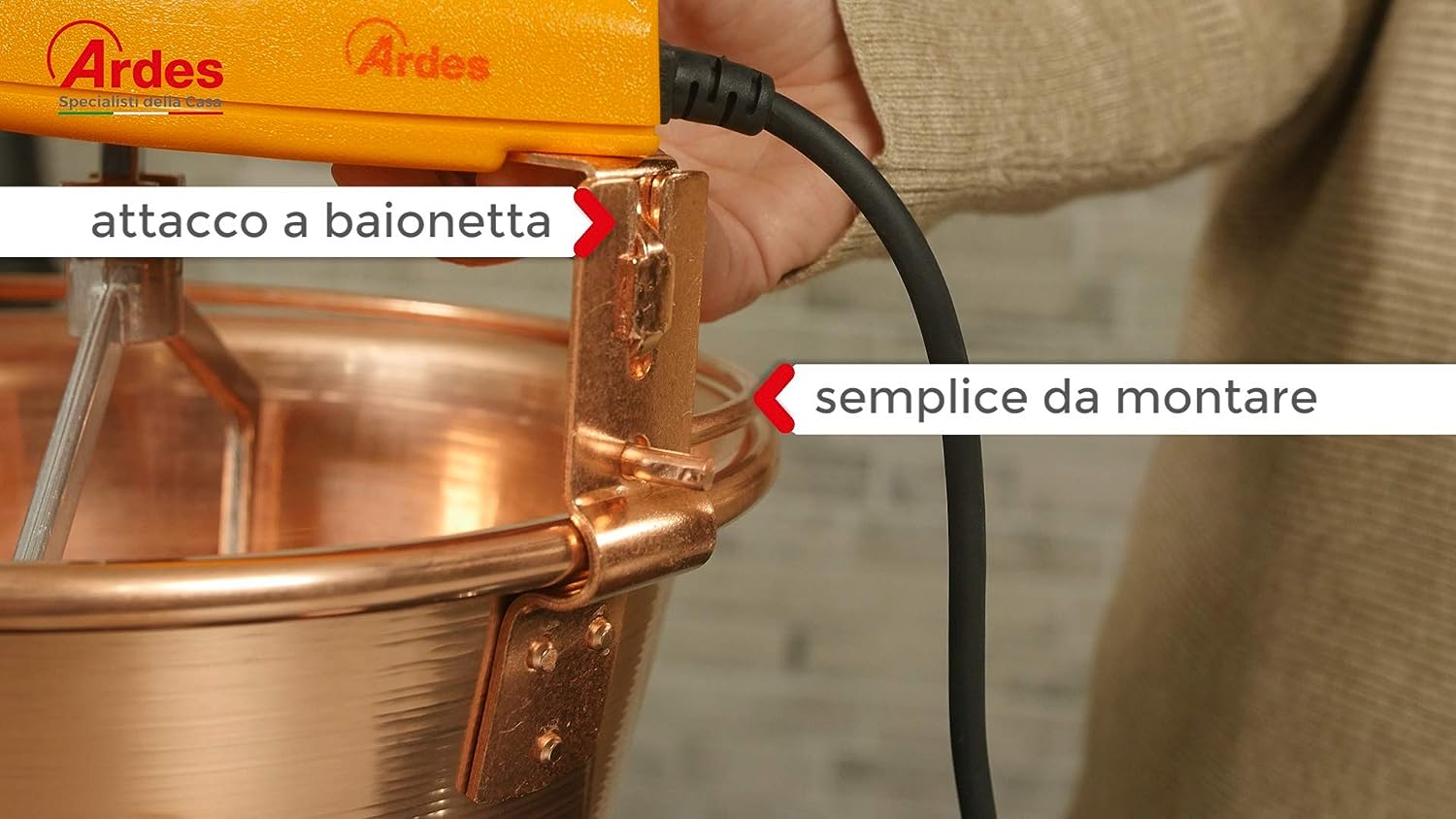 Ardes AR2480 Paiolo Rame X Polenta 8/12pers Motore Estraibil