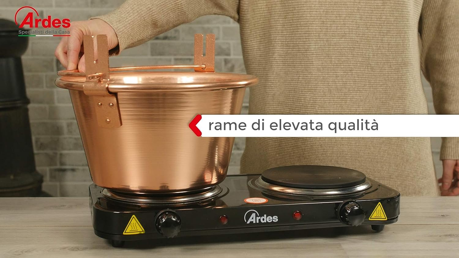 Ardes AR2480 Paiolo Rame X Polenta 8/12pers Motore Estraibil