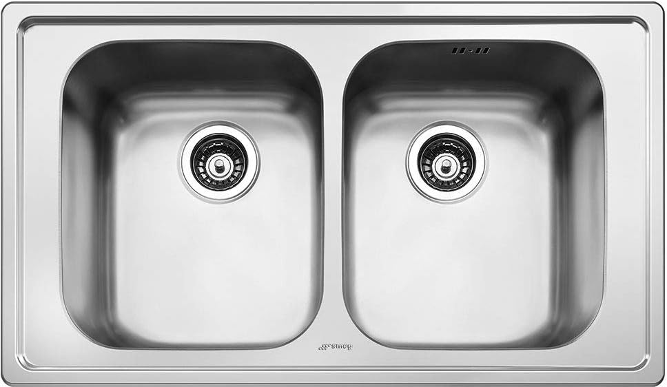 Smeg SP862 Lavello 86cm 2 Vasche Inox