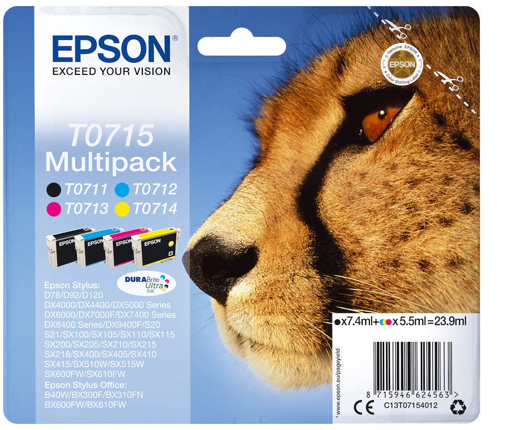 Epson C13T07154022 Cart.ink-jet Multicolor Ghepardo Sec.blister T0715