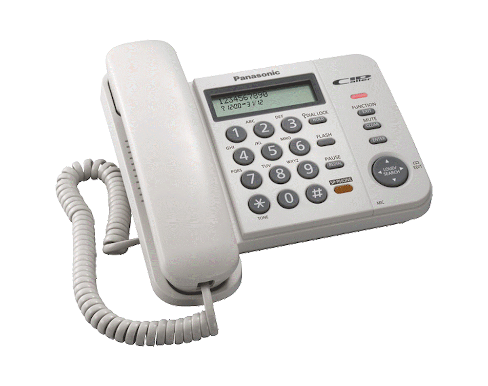 PANASONIC TELEFONO C/FILO LCD ANALOG. IDENTIF.CHIAMATE WHITE