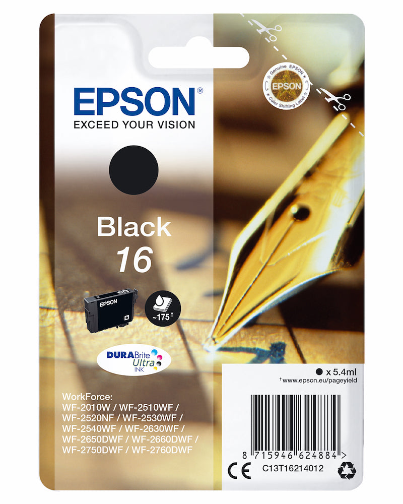Epson C13T16214022 Cart.ink-jet Penna E Cruciverba 16 Nero T1621