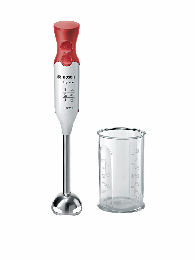 Bosch MSM64110 Frull.immers.450w C/bicchiere Gambo Inox Bia/rosso