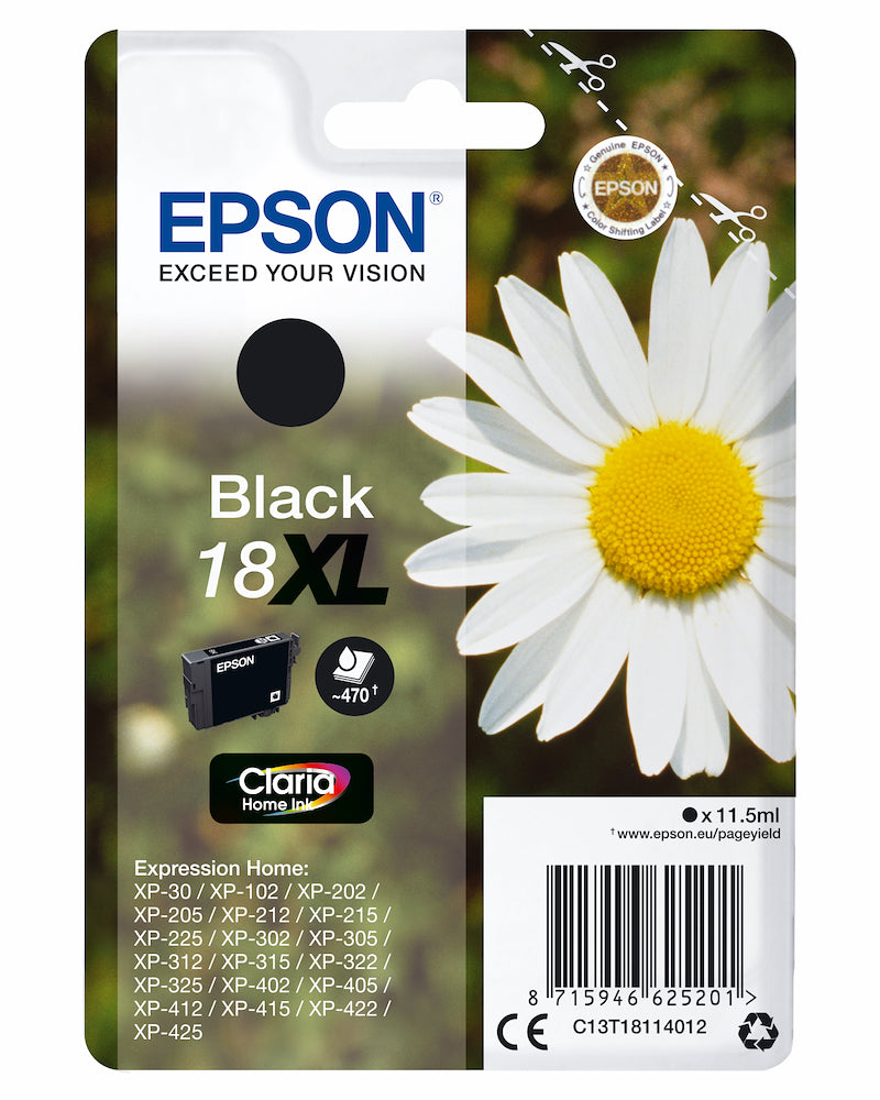 Epson C13T18114022 Cart.inkjet Nero Xl Margherita 18 Blister T1811