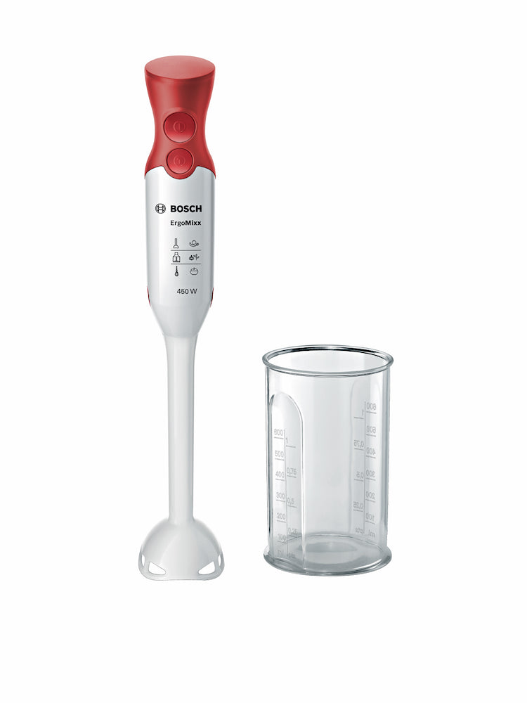 Bosch MSM64010 Frull.immers. 450w C/bicchiere Grad. Bianco/rosso