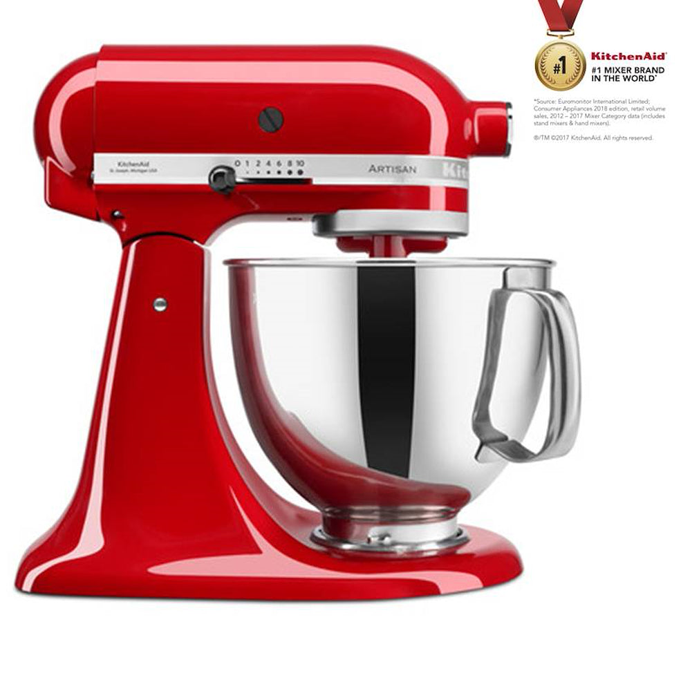 Kitchenaid 5KSM125EER Impastatore 300w 4.8lt 1ciot.3fruste Rosso Imper.