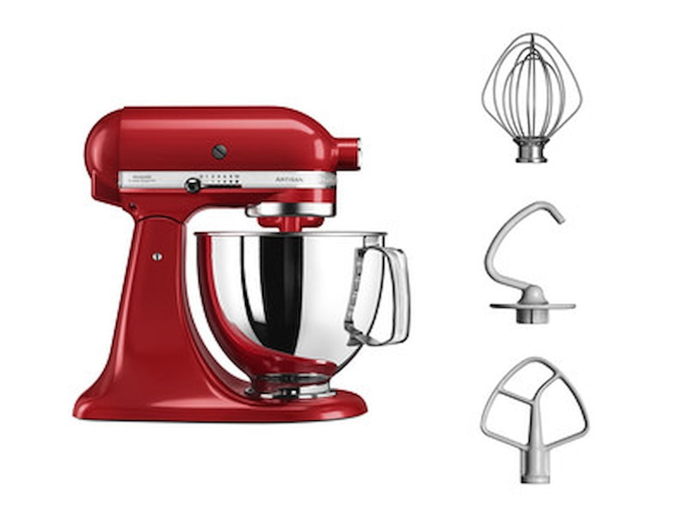 Kitchenaid 5KSM125EER Impastatore 300w 4.8lt 1ciot.3fruste Rosso Imper.