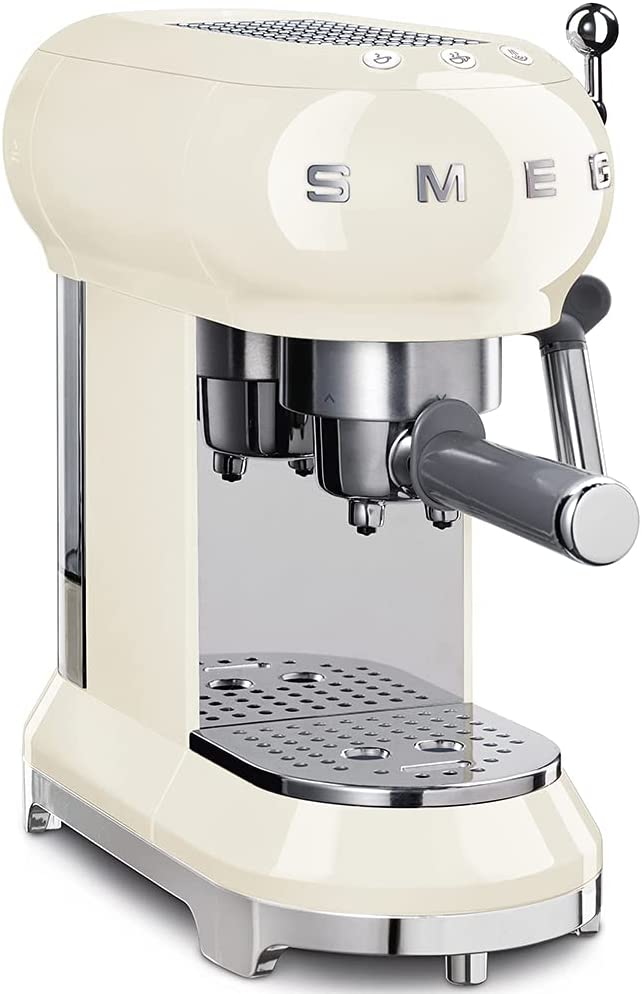 SMEG Macchina da caffè Espresso ECF01CREU, 2 Cups, Crema