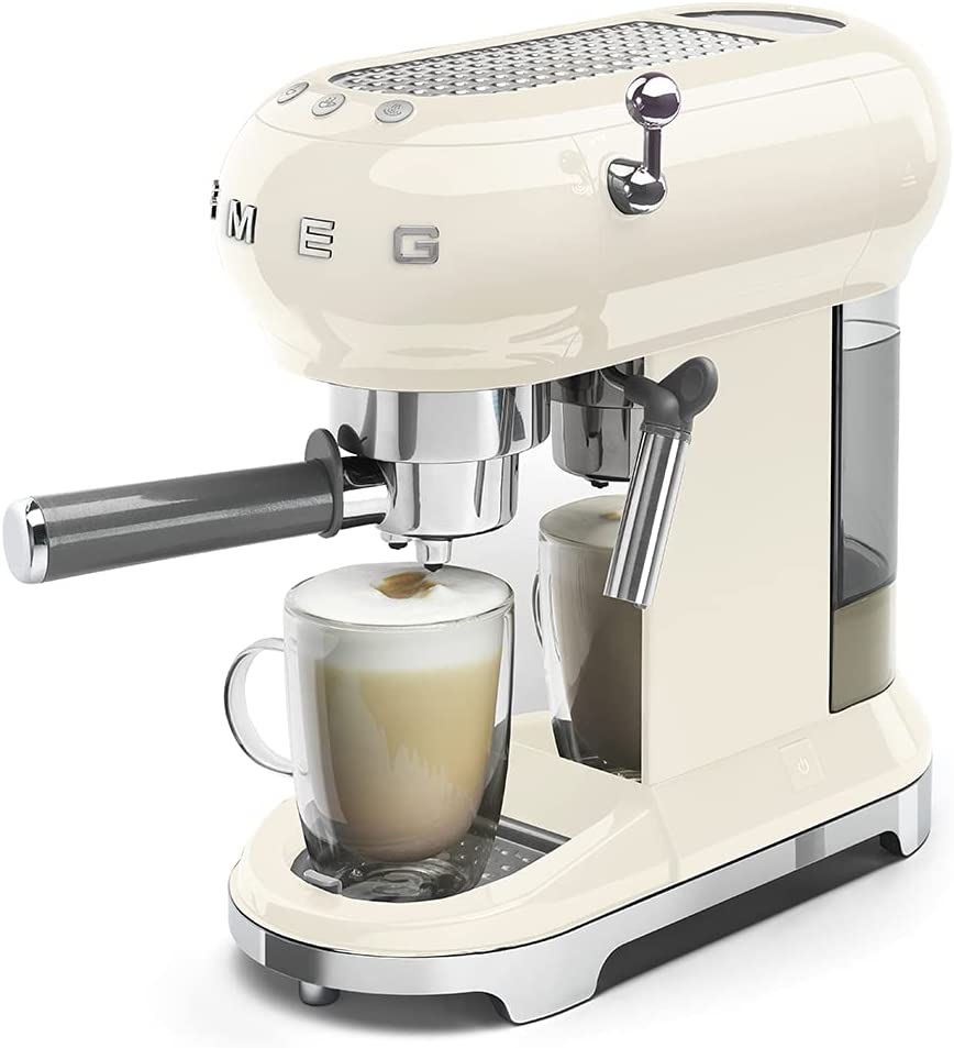 SMEG Macchina da caffè Espresso ECF01CREU, 2 Cups, Crema