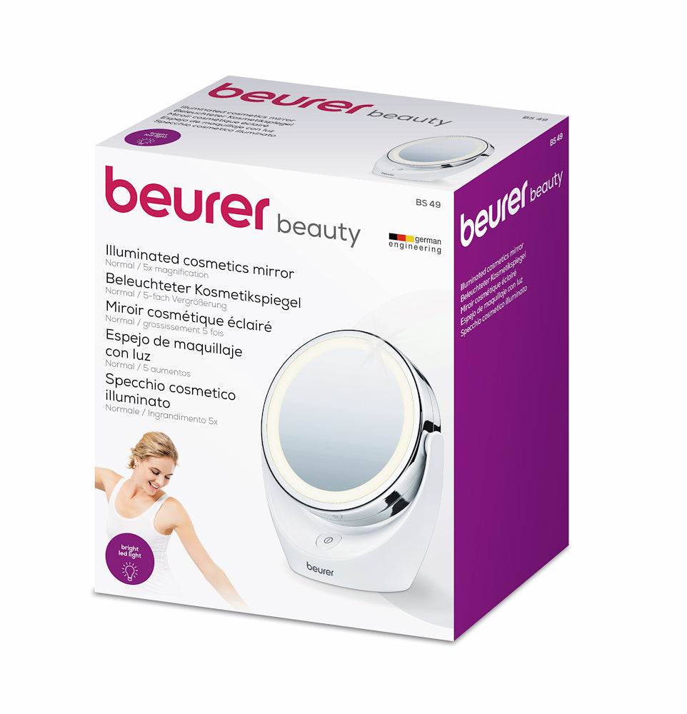 Beurer BS49 Specchio Cosmetico 11cm C/luce Led Ingrandim.5x