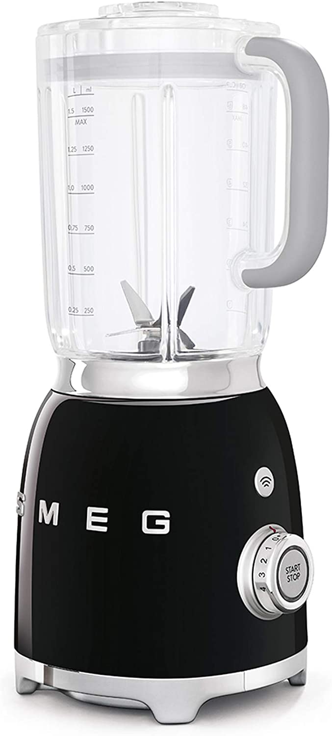 Smeg BLF01BLEU - Frullatore, 800W, 1.5LT, 4 Velocità, 3 Programmi, Nero