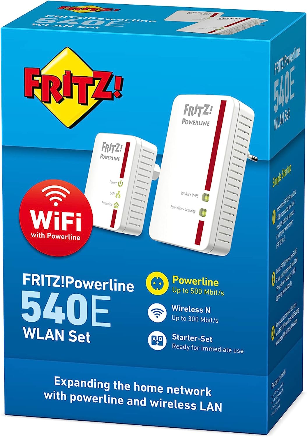 Fritz! 20002684 Fritz Powerline 540e Wlan Set Wi-fi 10/100 500mb