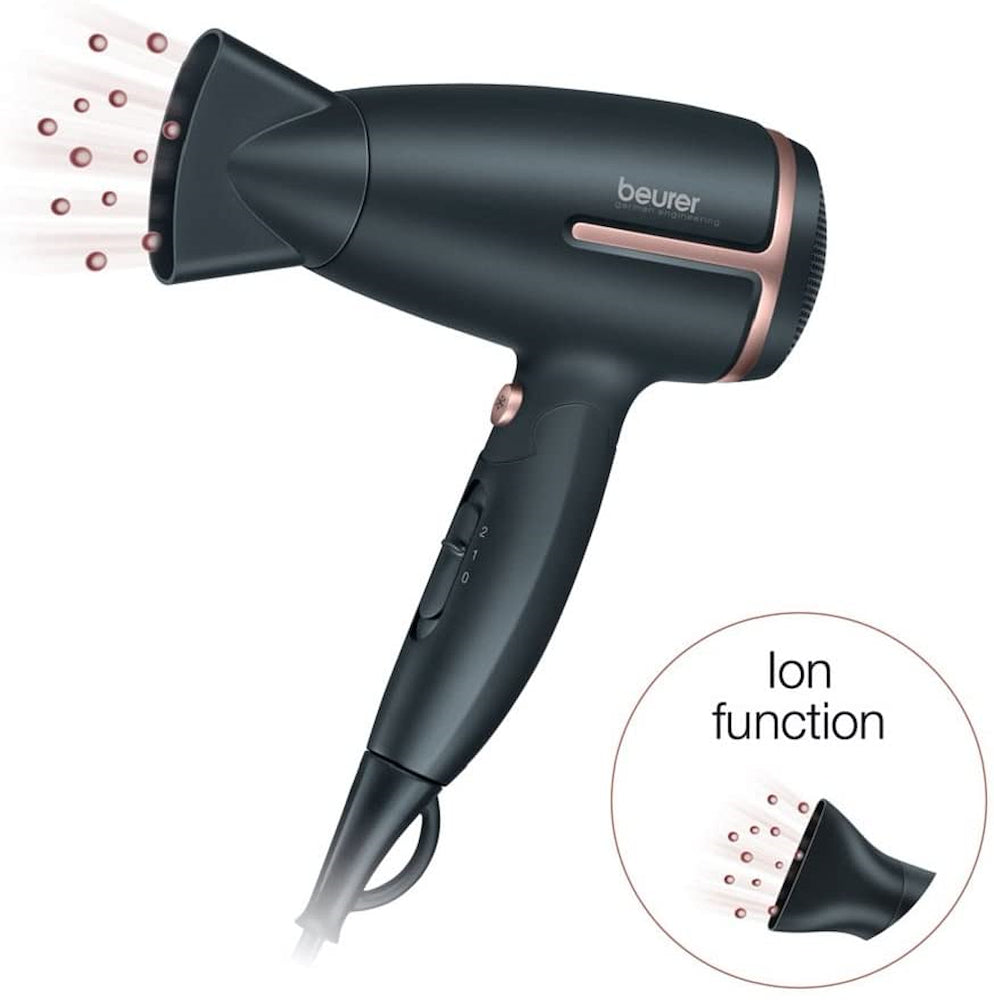 Beurer HC25 Phon 1600w Ionic 2vel. 2temp. Da Viaggio Nero