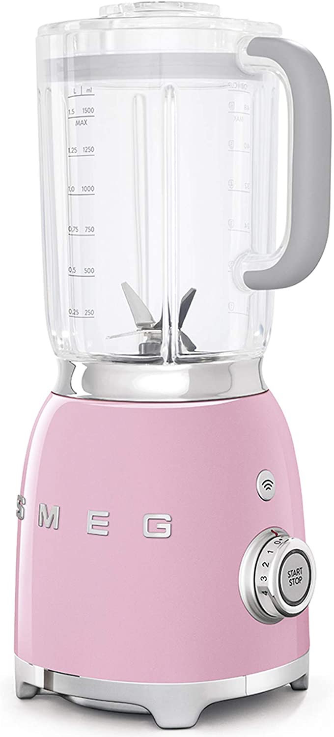 Smeg BLF01PKEU - Frullatore, 800W, 1.5LT, 4 Velocità, 3 Programmi, Rosa