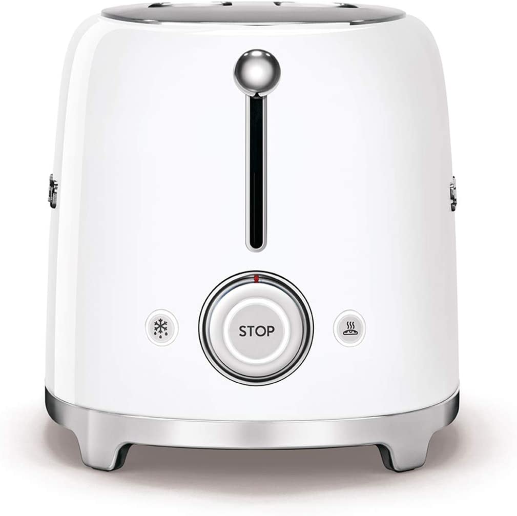 Smeg TSF01WHEU Tostapane 950W 2 Scomparti Anni 50 Bianco Inox