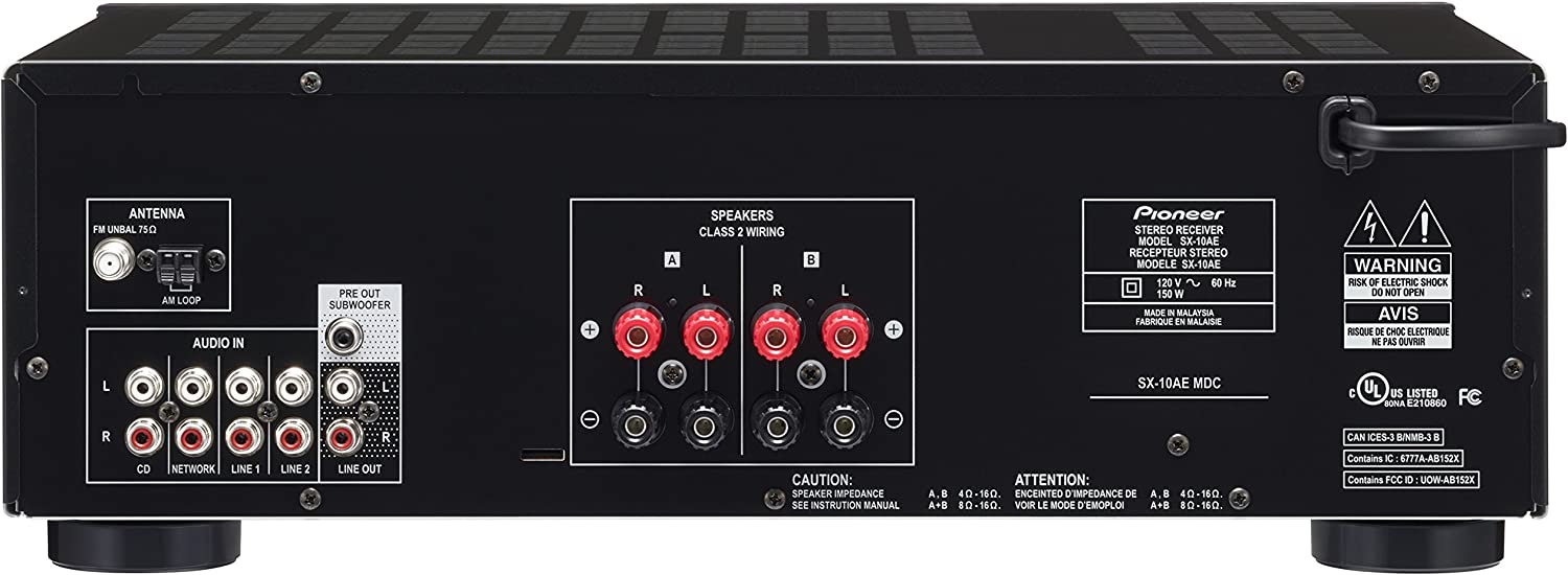 Pioneer SX10AEB Sintoamplificatore FM Bluetooth Nero