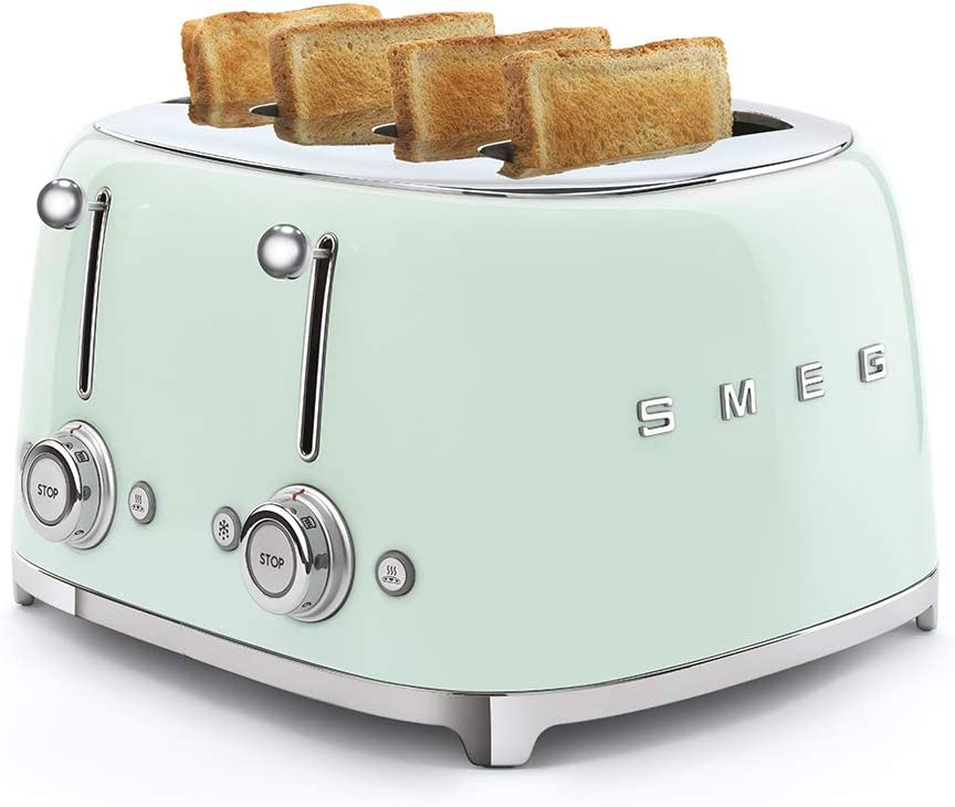 Smeg TSF03PGEU - Tostapane, 2000W, 6 Programmi, 4 Scomparti, Verde