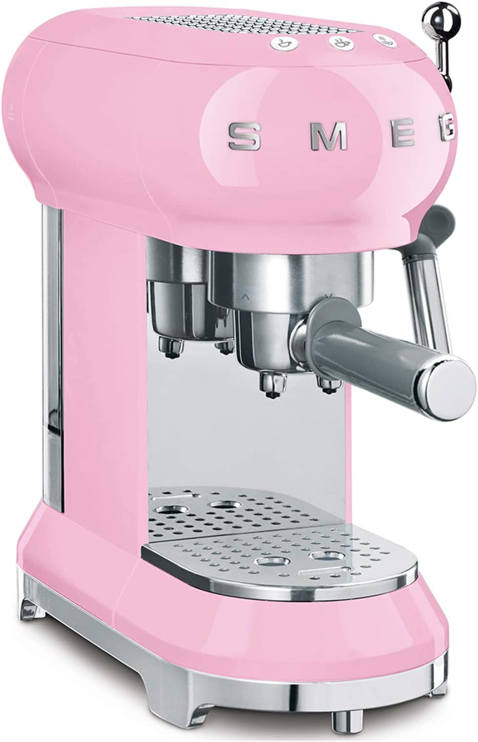 Smeg ECF01PKEU - Macchina Caffe' Espresso, 1350W, 15 Bar, Anni 50, Rosa