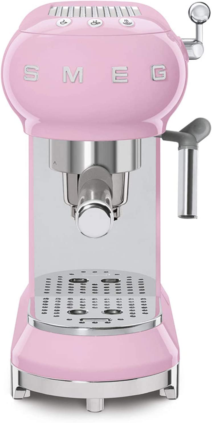 Smeg ECF01PKEU - Macchina Caffe' Espresso, 1350W, 15 Bar, Anni 50, Rosa