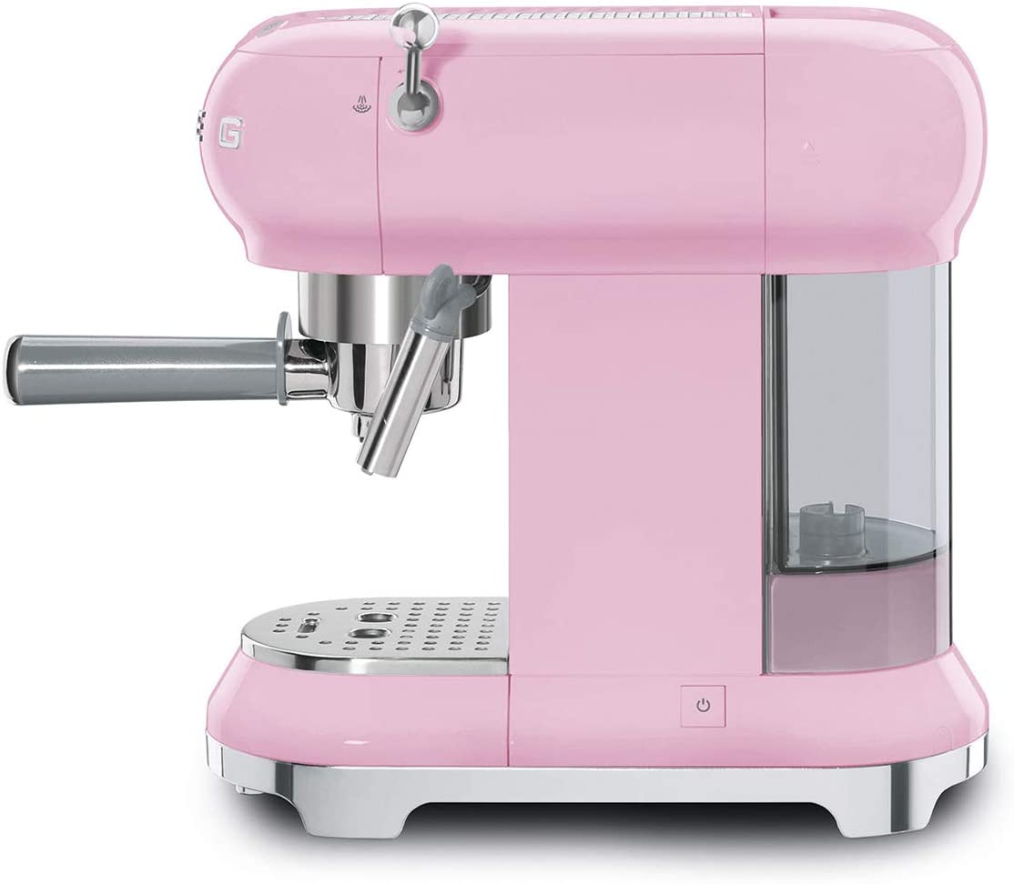 Smeg ECF01PKEU - Macchina Caffe' Espresso, 1350W, 15 Bar, Anni 50, Rosa