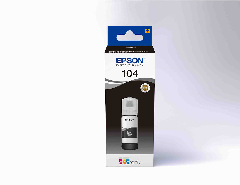 Epson C13T00P140 Flacone Inchiostro 104 65ml Ecotank Nero