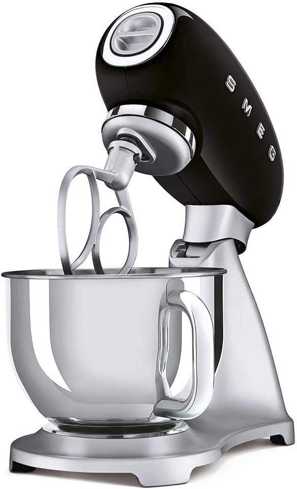 Smeg SMF02BLEU - Impastatore, 800W, 4.8LT, Ciotola Inox, Anni 50, Nero