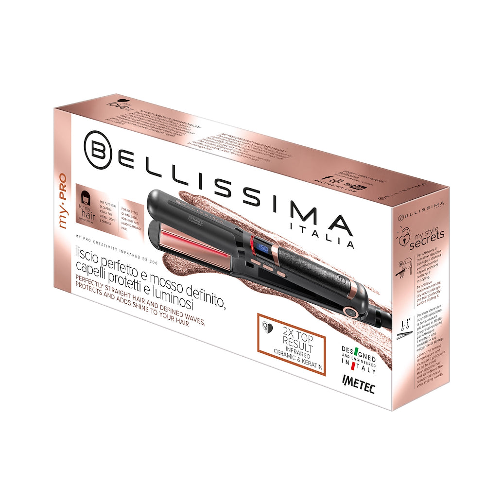 Imetec 11725 Piastra Capelli 39w My Pro Infrared B8 200