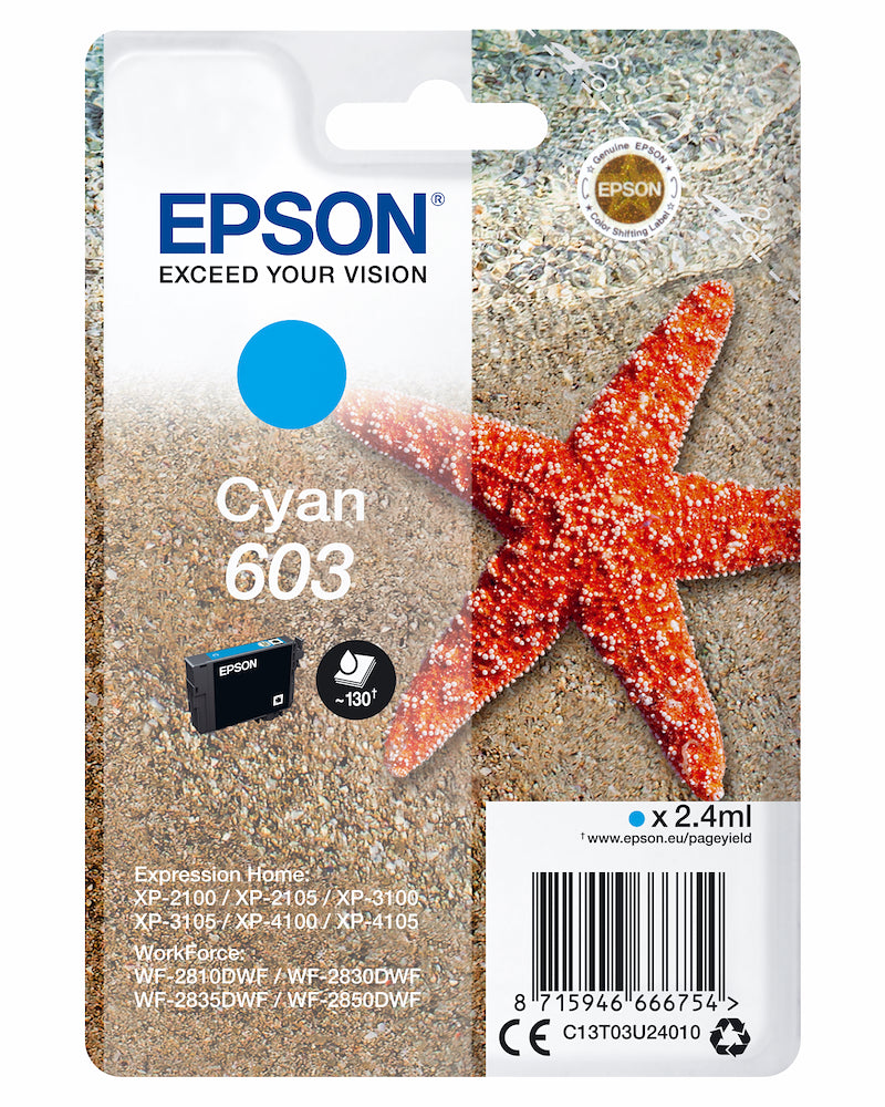 Epson C13T03U24020 Cart.ink-jet Stella Marina 603 Ciano
