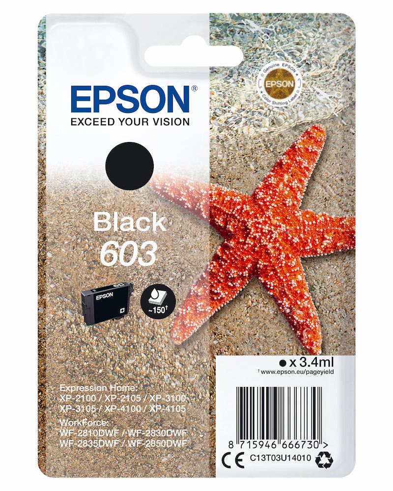 Epson C13T03U14020 Cart.ink-jet Stella Marina 603 Nero