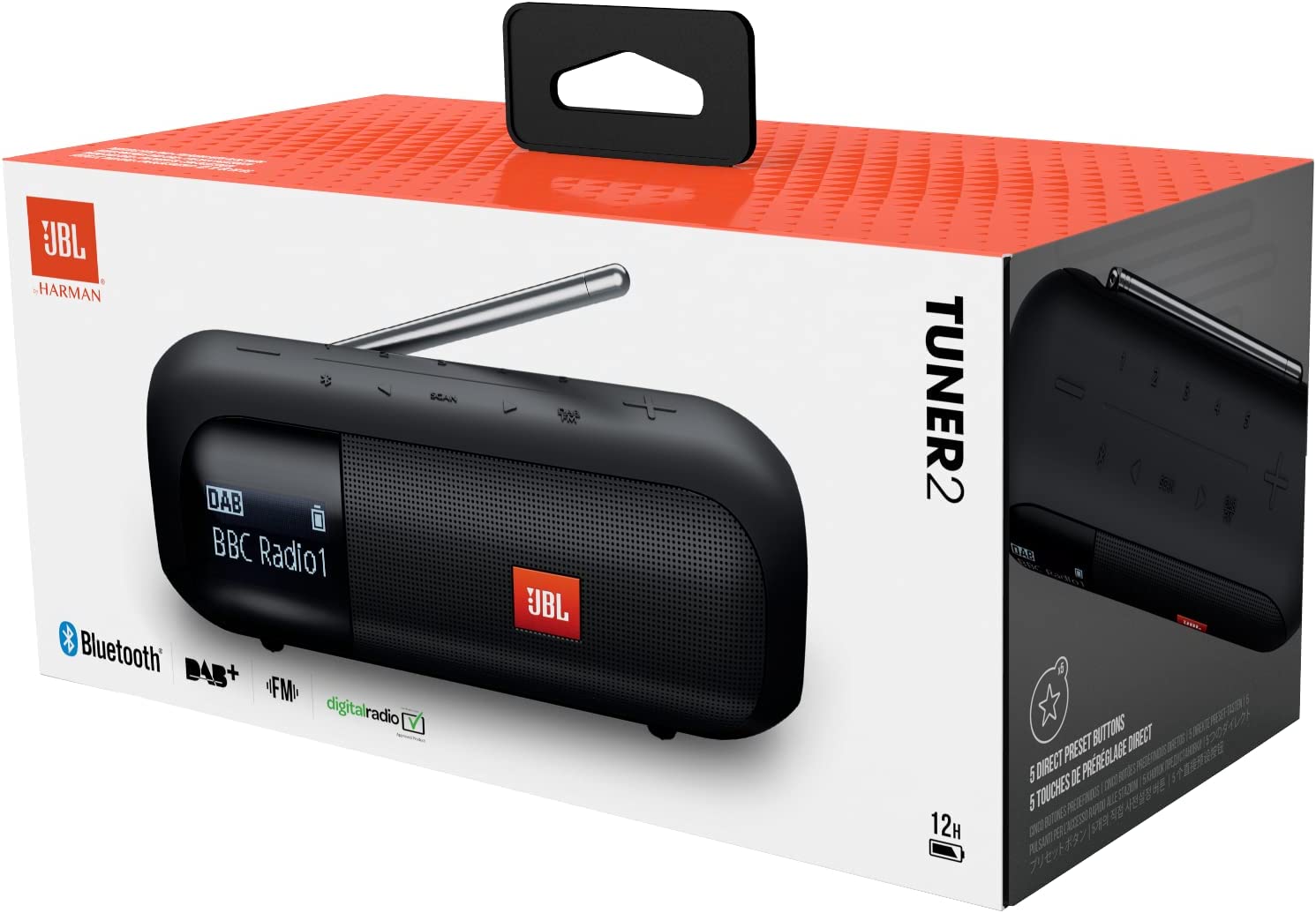 Jbl JBLTUNER2BLK Radio 5w Dab/dab+ Bt Wifi Ipx7 Nero