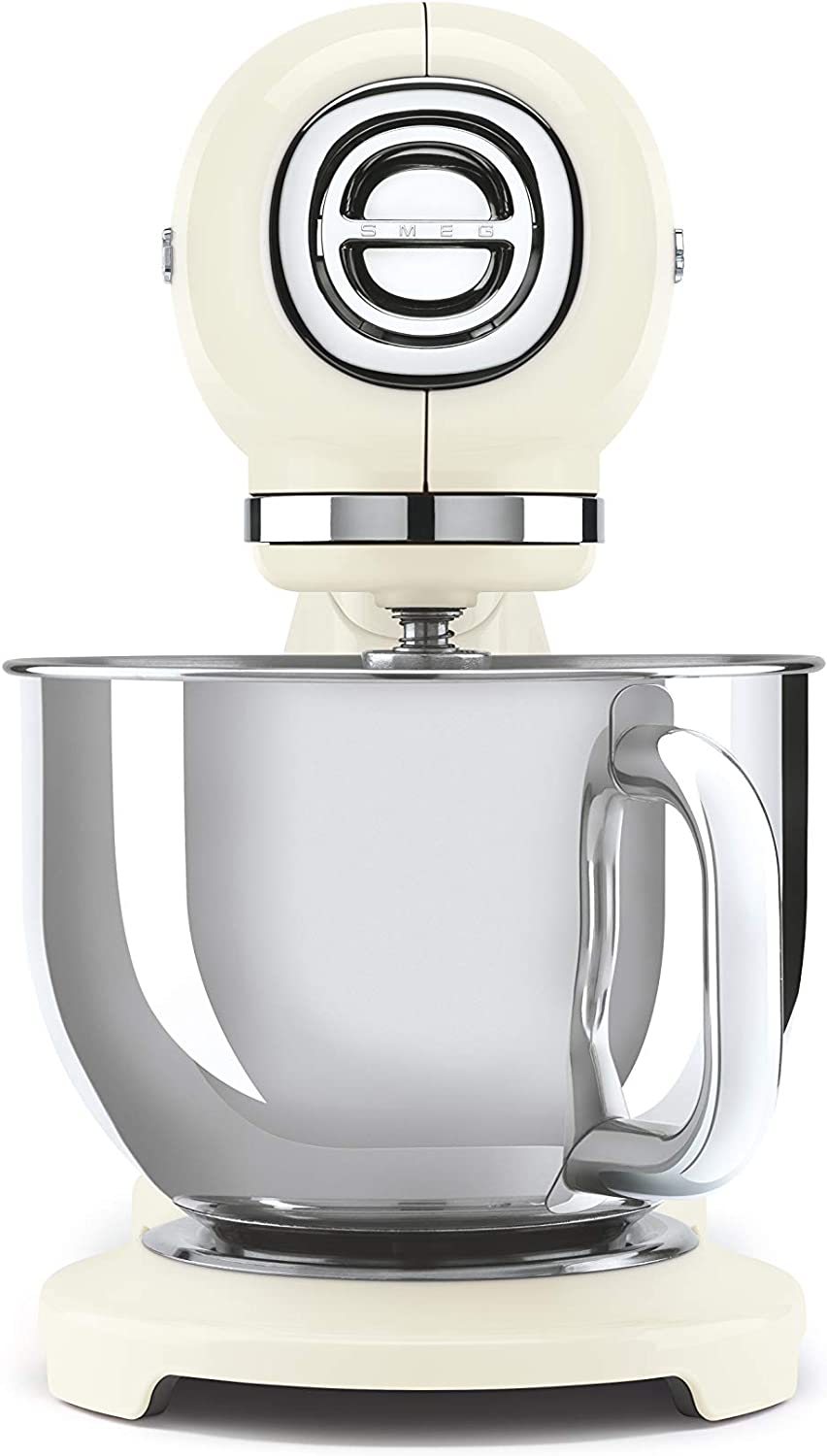 Smeg SMF03CREU - Impastatore, 800W, 4.8LT, Ciotola Acciaio, Anni 50, Panna