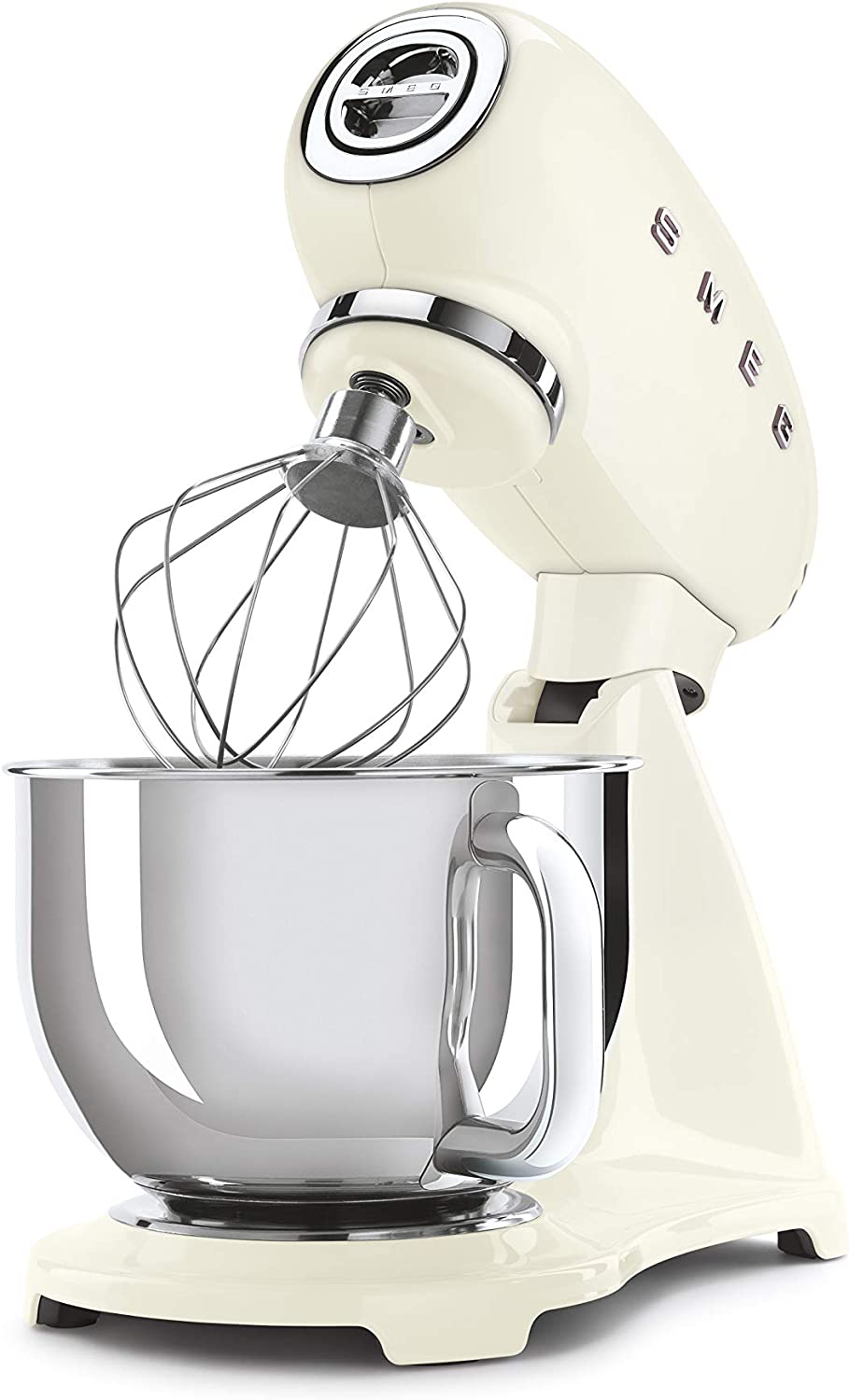 Smeg SMF03CREU - Impastatore, 800W, 4.8LT, Ciotola Acciaio, Anni 50, Panna