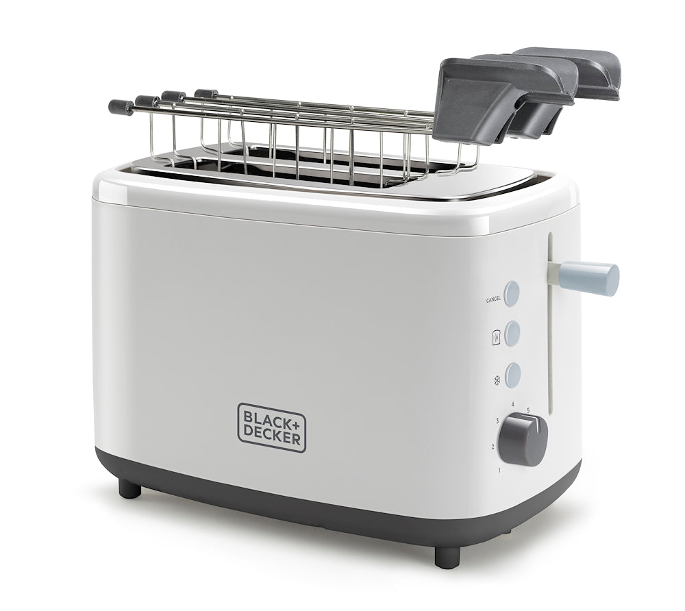 Black+decker BXTOA820E Tostapane C/pinze 820w 7prog. 2scomp. Bianco