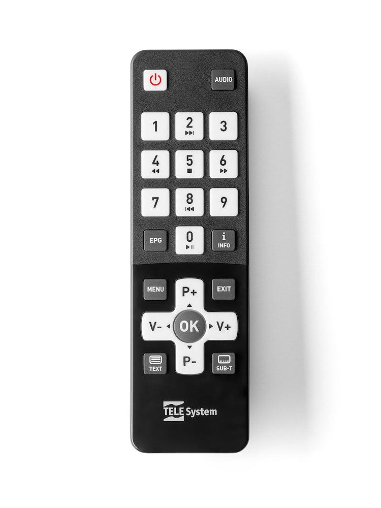 Tele System UNICO T2HEVC Decoder HD con telecomando semplice