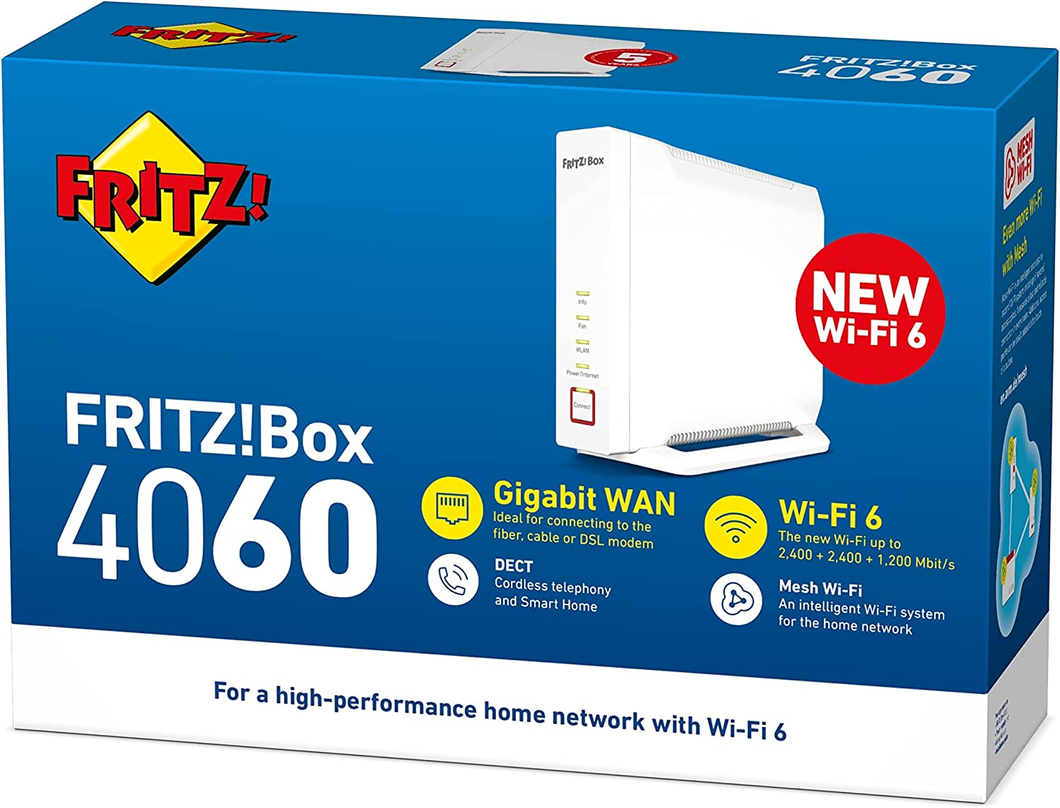 Fritz! 20002952 Fritz Box 4060 Router Tri.band Wifi6 Ax6000