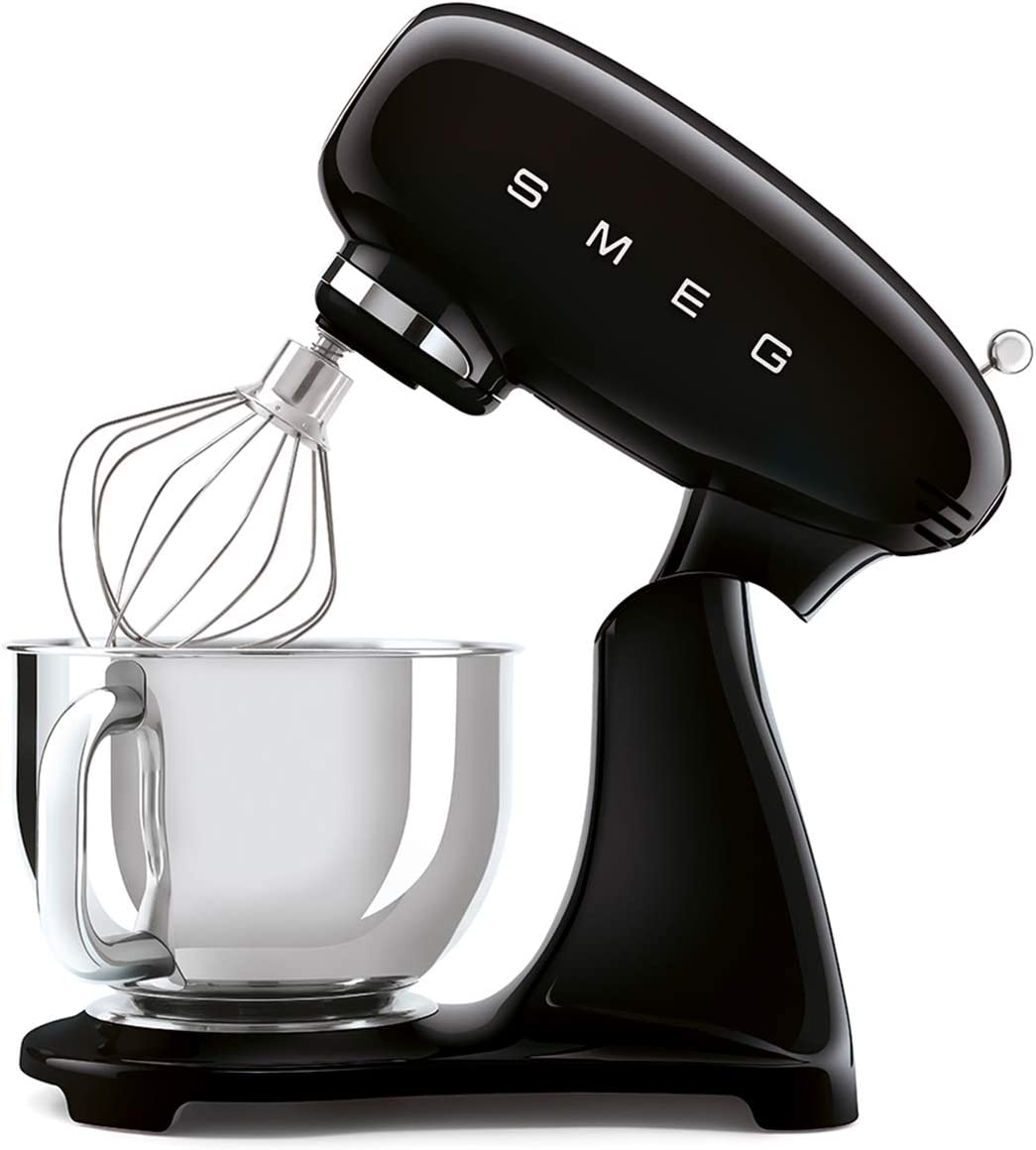 Smeg SMF03RDEU - Impastatore, 800W, 4.8LT, Ciotola Acciaio, Anni 50, Nero