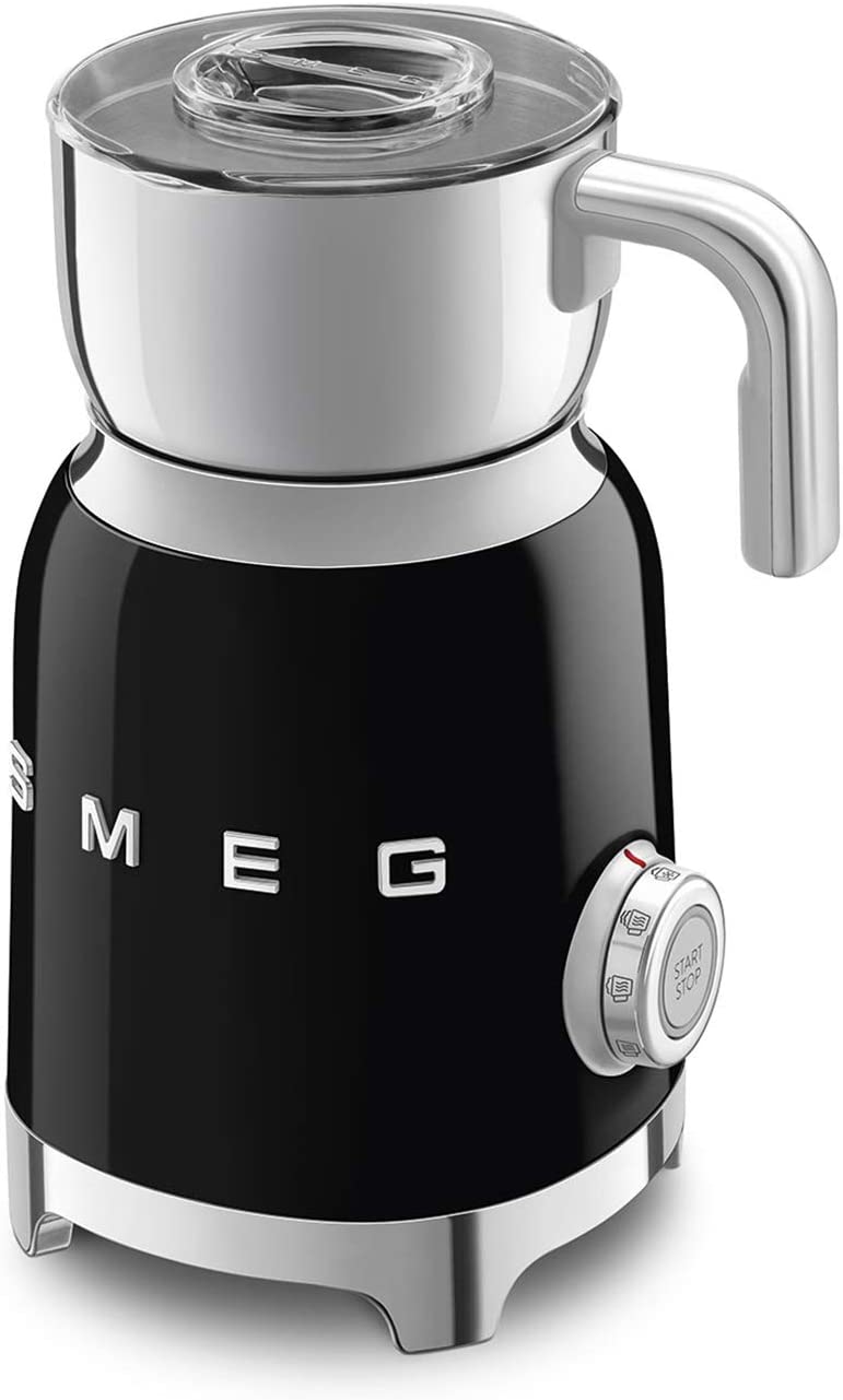 Smeg MFF01BLEU - Montalatte a induzione 500W, 600 ML, Nero