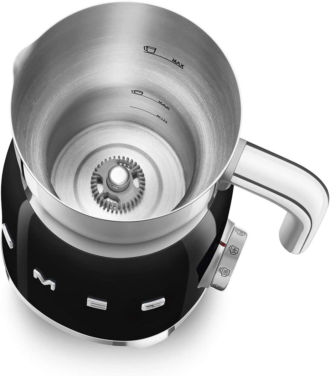 Smeg MFF01BLEU - Montalatte a induzione 500W, 600 ML, Nero