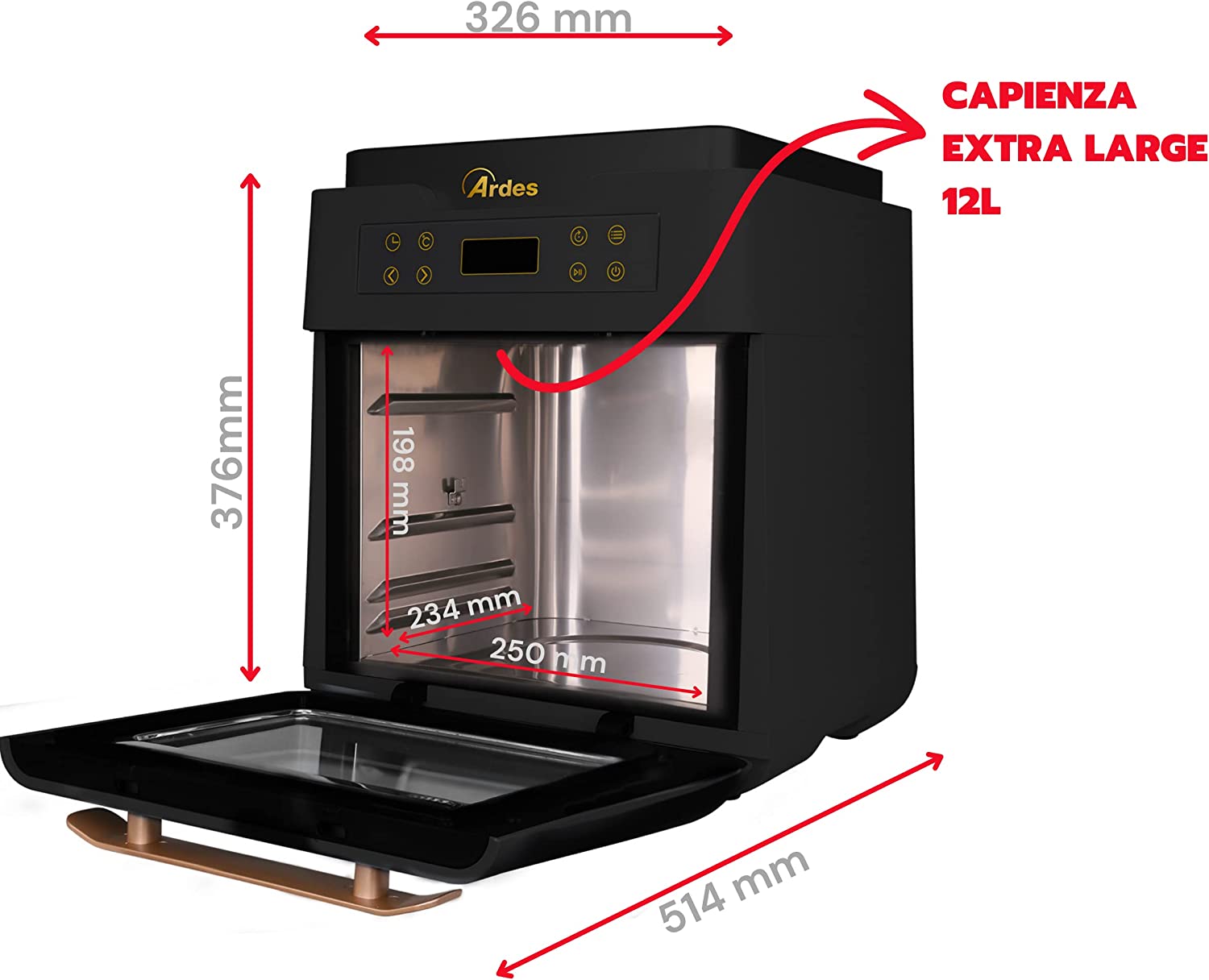 Ardes AR1K3000 Friggitrice ad Aria 12 Litri