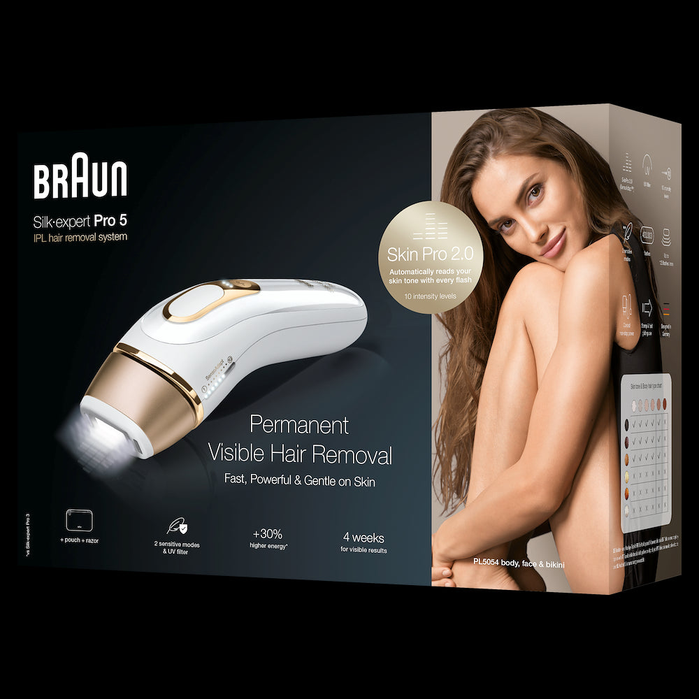 Braun PL5054 Epilatore Luce Pulsata 400000flash 10liv. C/pouche