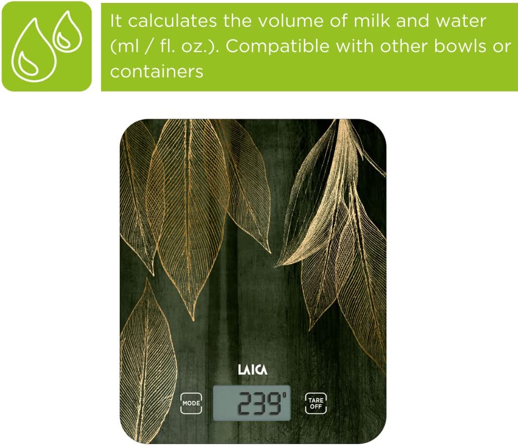 Laica KS5012 Bil.cucina 10kg/1gr Vetro Temp. Verde