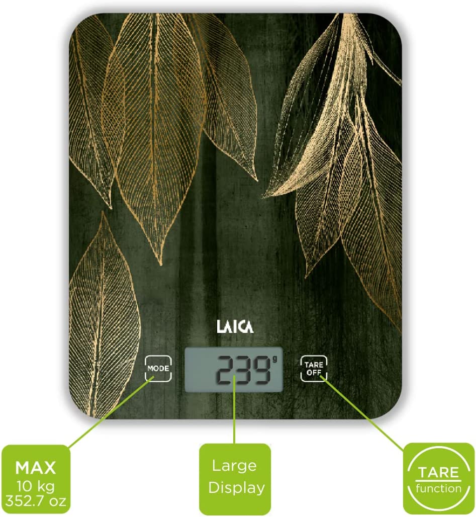 Laica KS5012 Bil.cucina 10kg/1gr Vetro Temp. Verde