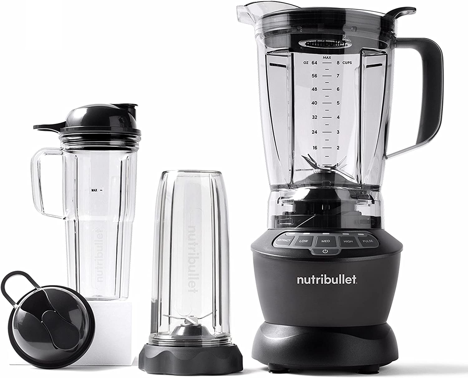 Nutribullet NBF500DG Frullatore 1200w 1vel 3caraffe+acc. Combo D.grey