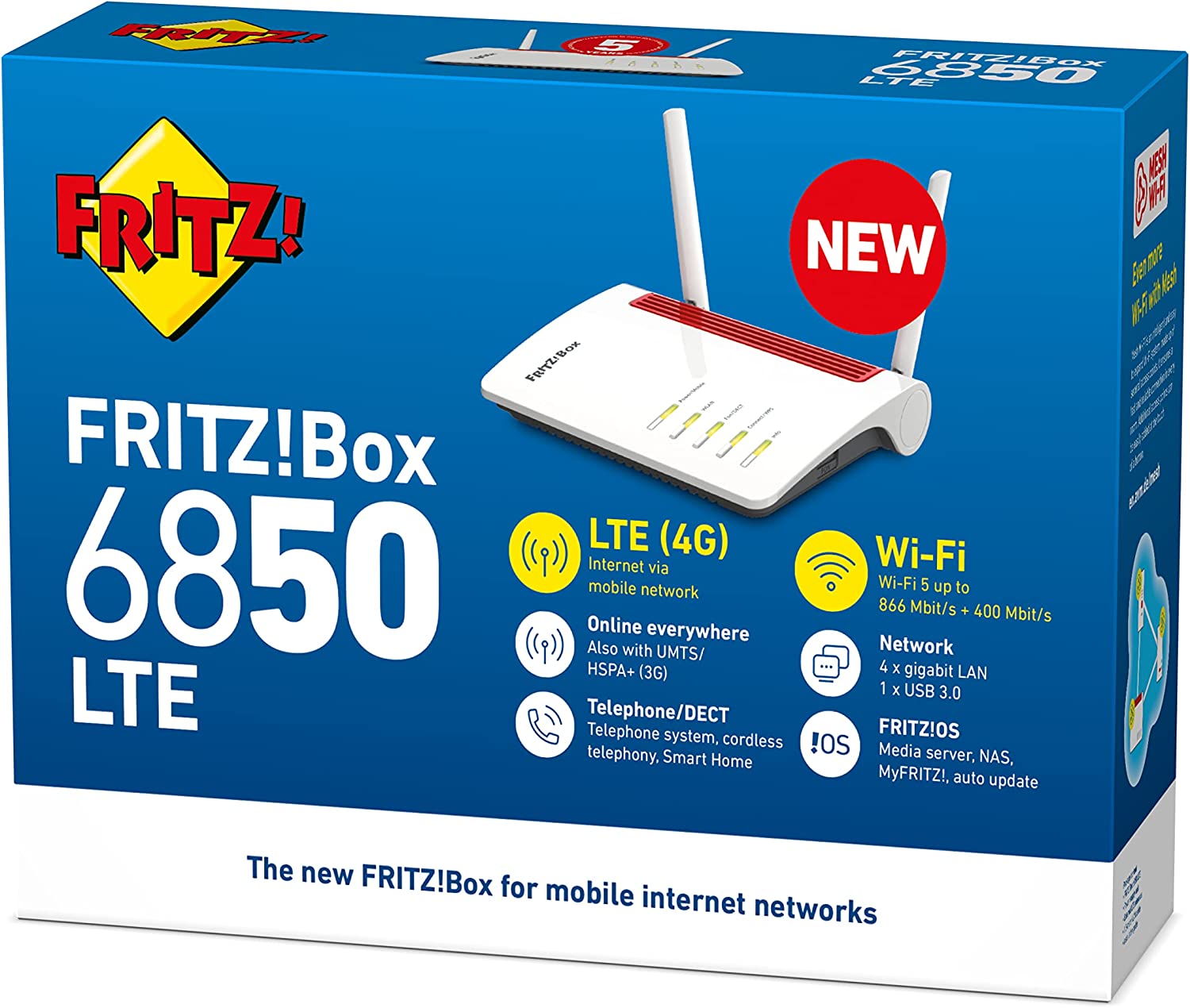Fritz! 20002926 Fritz Box 6850 Lte Wifi 4 Porte Gigabit