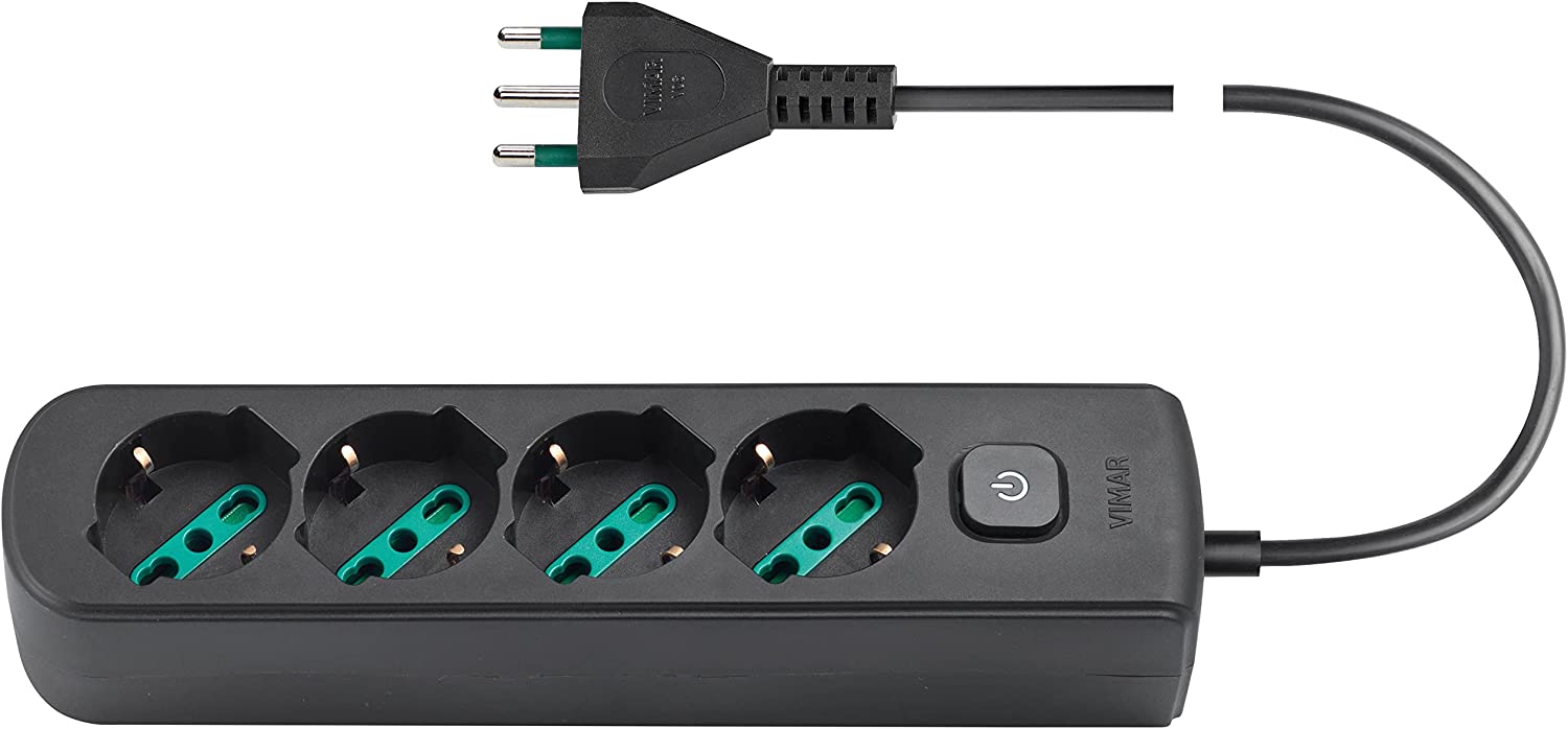 Vimar 0R00641CC Presa 4 Universale + S17 + Int. Nero