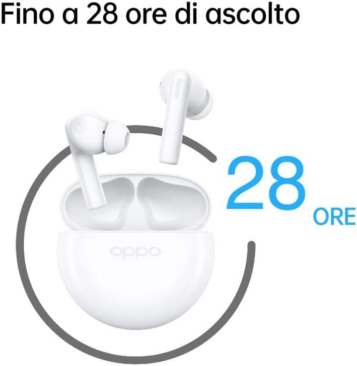 Oppo ENCOBUDS2WHITE Auricolare Bt Tws C/cust.ricarica Moonlight White