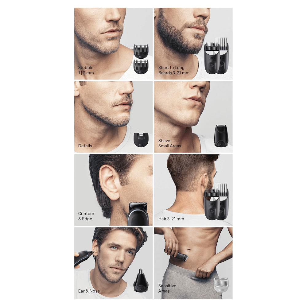 Braun MGK5411 Reg.barba Ric. 7in1 +gilette Proglide +acc. Nero