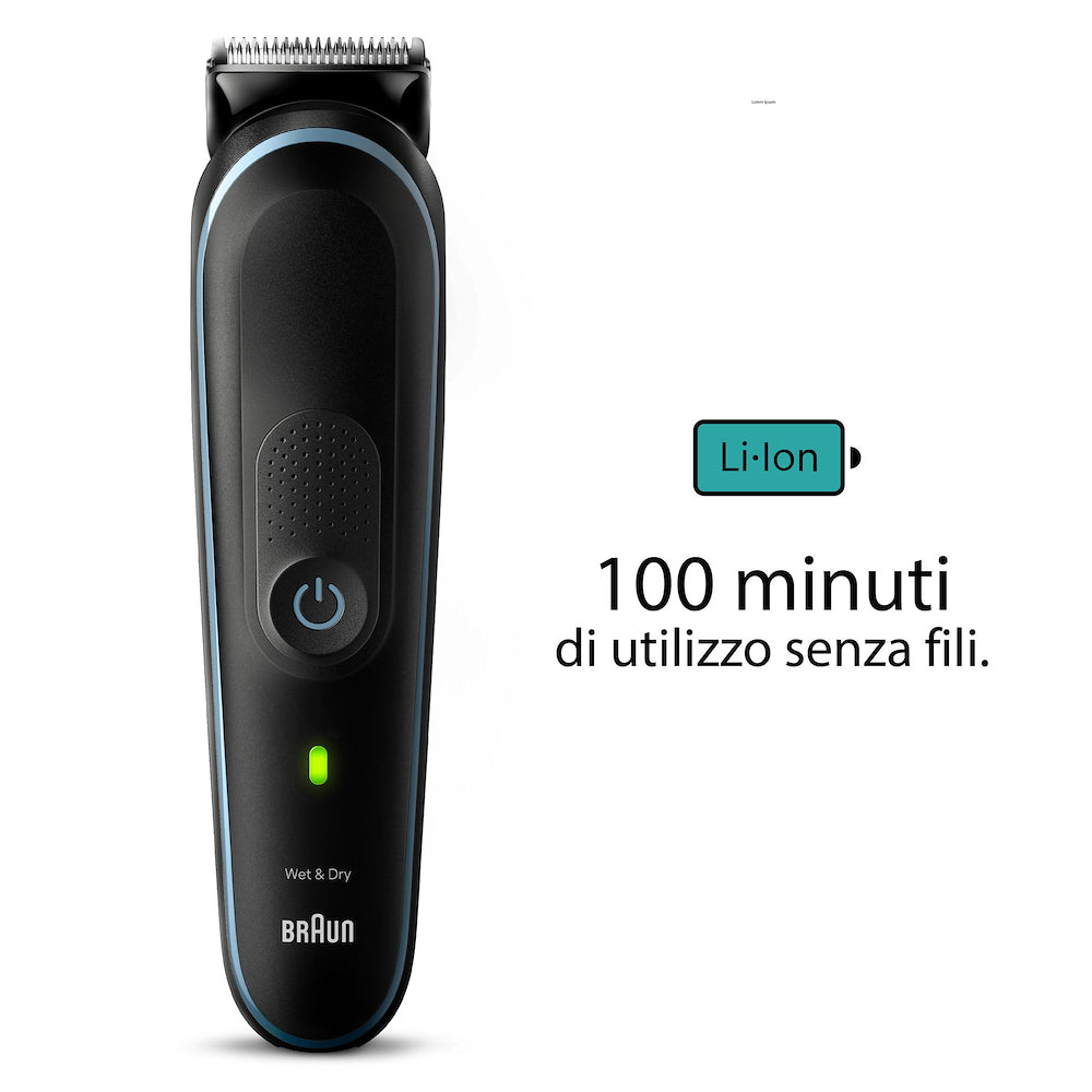 Braun MGK5411 Reg.barba Ric. 7in1 +gilette Proglide +acc. Nero